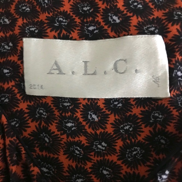 A.L.C. | Silk Blouse Top Size XS Sleeveless Allover Print - Picture 5 of 6